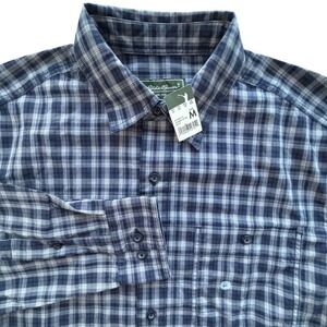 NWT Eddie Bauer Plaid Button Down Shirt Men's M Long Sleeve Cotton 90's- Y2K